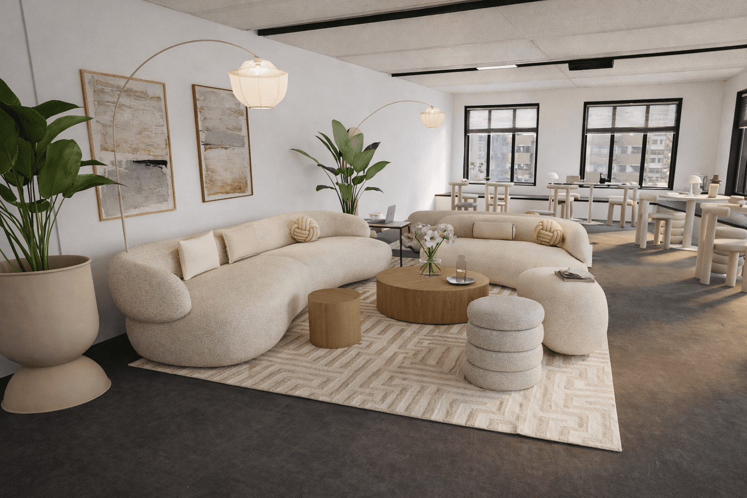 Arbeitsplätze in Reihe